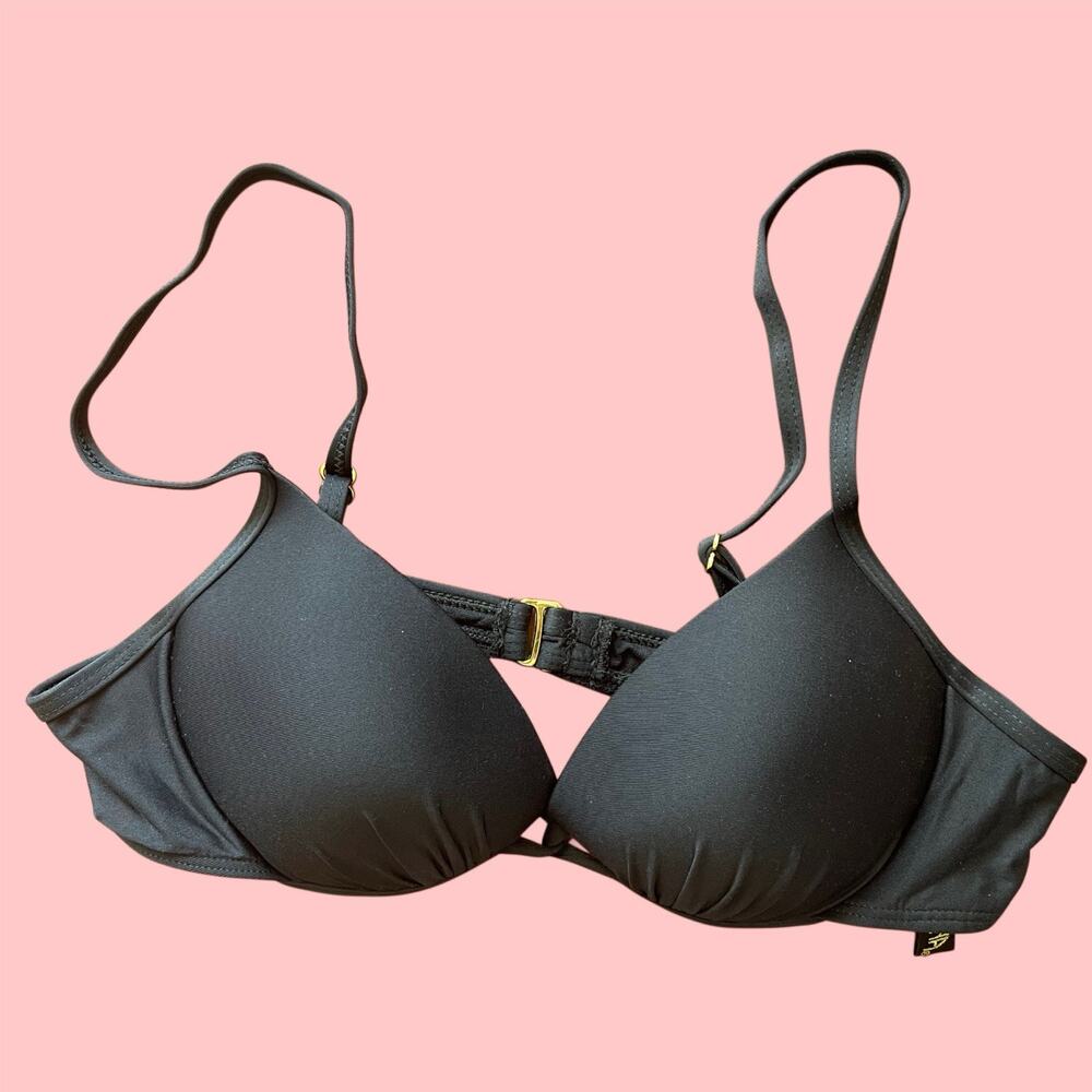 ATHENA Swimwear Black Underwired Push Up Bikini Top Adjustable Straps